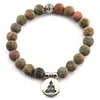 Charm armband mode vackra 8mm natursten handled mala buddha armband armband