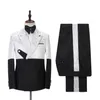 Men's Suits & Blazers 2022 Unique Design White Pattern Costume Homme Mens 2 Pcs Groomsmen Wedding Tuxedos Terno Masculino Sli242c