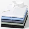 メンズカジュアルシャツ2023夏の半袖弾性高密度絹のような素材ソリッドビジネスマンドレスポケットストレッチ服230822