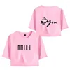 Heren t shirts nmixx kenmerkende kpop bedrukte navel t-shirt 2023 casual strandstijl coole vrouwen zomer korte mouw tee