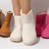 Buty kobiety zimowe różowe stylowe ciepłe koronkowe aksamitne gęste podeszwa luksusowy luksusowy moda z płaską samice buty kostki 230823