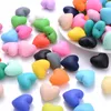 Teethers Toys 10Pcs Baby Silicone Beads 18x20mm Colorful HeartShaped Teether Teething DIY Nursing Chew Pacifier Chain Clip Necklace 230822