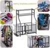 Balls Sports Equipment Storage Organizer with Baskets and Hooks Easy to Assemble Gear Holds Basketballs Baseball Bats F 230822