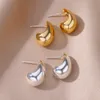 Charm Vintage Chunky Dome Drop Earrings For Women Gold Plated Stainless Steel Thick Teardrop Earring Statement Wedding Jewelry Gift 230823