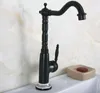 Kitchen Faucets Black Oil Rubbed Bronze Ceramic Base Wet Bar Bathroom Vessel Sink Faucet Single Hole Swivel Spout Mixer Tap Anf654