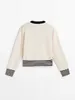 Women Swatters Kobiety jesienne moda Joker Szygowanie w paski Crewneck dzianint Cardigan Retro Button Button Long Sleeve Mujer 230822