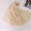 Roupas étnicas 200 90cm Muslim Soft Wrinkle Hijab Hijab Islâmico lenço de linho de algodão da cabeça de turbante roubado Longo de lenço de lenço embrulhado