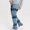 2023 Heren jeans heren ropa grunge y2k streetwear gestapelde baggy broek mannen kleding recht patchwork denim broek homme