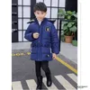 Down Coat 2022 Big Size Teenager Boys Jacket Winter middenlengte plus fluweel dikke vaste kleur in katoenen capuchonwindbreaker voor 414y J230823