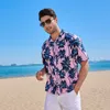 Herren lässige Hemden Sommer atmungsaktive hawaiianische Männer Kokosnussbaum gedruckt kurzarmig Button Down Urlaub Chemise Homme Plus Size 3xl 4xl 5xl 230823