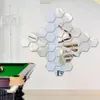 Wandaufkleber 12pcs 3D Mirror Hexagon Vinyl Abnehmbare Aufkleber Aufkleber Aufkleber Wohnkultur Kunst Familie Rosa Silber Badezimmerzubehör 230822