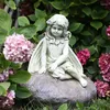 Garden Decorations Outdoor Courtyard Children's Creative American Rural Art Decoration Resin Antique Stone Flower Fairy Ornaments