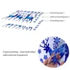 Naklejki okienne Kizcozy Creative Art Blue and Gold Snowflakes Choinka Nakcia wielokrotnego użytku STATIC Cling Film do dekoracji domowej