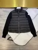 アームバッジレディースダウンジャケットスタンドカラーの女性pknitジャケットニットスリーブダウンジャケット冬の温かいコートサイズs  -  l