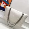 Abendtaschen Vintage-Nähleder großer Kapazität Faltkapazität Crossbody Bag Damen Clutch Mode Multifunktionale Kette Schulter