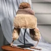 Feanie Skull Caps feminino Faux Fur mico de malha chapéu de gorro macio bola de pilotagem ao ar livre Capinho de esqui para mulheres grossas e quentes Hats258f