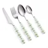 Set di stoviglie 4 pezzi/set di stoviglie in acciaio inossidabile con manico perle in ceramica El Restaurant Knife Forksio