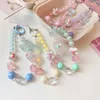 Strand Sweet Colorful Bowknot Mobile Phone Chain For Women Girls Acrylic Transparent Heart Beads Bracelet Accessories Fashion Jewelry