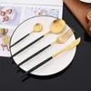 20pcs Gold Tablayware Set Edelstahl Silberwaren Obstgabel Messer Löffel Tischgeschirr Set für Party Hochzeitsfoton Besteck Castlery Set HKD230812