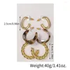 Hoop Earrings 3-piece Set Of Creative Simple Acrylic C-shaped Chain French Fashion Leopard Print Jewelry For Women