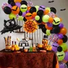 Décoration de fête Halloween Ballon Guirlande Arch Kit Orange Violet Noir Araignée Ballons En Latex Halloween Horreur Décoration De Fête Ballons Confettis L0823