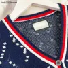 designer kids cardigan fashion Grid letter jacquard baby sweater Size 90-140 CM Long sleeved V-neck Knitted Jacket Aug22