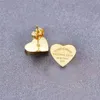 Orecchini per stallone designer di lusso Lettere a forma di cuore Orenatura Orenatura 18K in oro in oro in acciaio eternal Eternal Ear Sturbs YME001