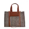 Evening Bags Trendy Designer Houndstooth Big Shoulder Women Handbag Purse 2023 Large CapacityLadies Casual Totes For Work Quality