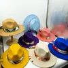 Широкие шляпы ковша с твердым цветом сшитой ручной шляпы Федора нерегулярная строчка Регулируемая унисекс Федора Федора