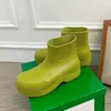 Rain Boots Plush Size 3445 Unisex Luxury Brand Design 여성 둥근 발가락 사탕 컬러 발목 미끄러짐 남성 신발 230822