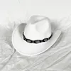 Breda randen hattar hink hattar monokrome mäns cowboy hatt jazz topp damer curly fru fedora riddare stor etnisk panama 230822