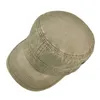 Basker voboom sommar militär mössa våren män kvinnor tvättade bomullsmode design platt baseball topp armé hatt med lufthål justerbar 230822