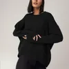 Bluzy damskie swetry dla dużych i wysokich kobiet Soild Kolor okrągły szyja długie rękawowe Top Solid Lose Temperament Knitted Sweter 230822