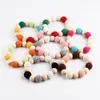 Teethers Toys TYRYHU 10Pcs Wooden Chewable Beads 16mm Baby Teether DIY Craft Jewelry Crochet Pacifier Chain Accessories 230822