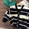 Pullover Boys Sweater Spring Autumn Kids Knitwear Style Cardigan Cardigan Striped Coat 2023 Nasual Disual Simple 230823