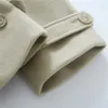 Mélanges de laine pour femmes KEYANKETIAN long manteau d'hiver surdimensionné en laine rembourré vert clair Oversize avec ceinture trench à double boutonnage 230822