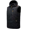 Men s Vests S T G 2023 Men Sleeveless Down Solid Hooded Vest Jackets Fashion Male Winter Casual Pockets Waistcoat Windproof Jacket 230822