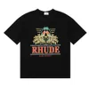 Heren Hoodies Sweatshirts Zomer Amerikaanse mode Parkiet print hiphop mannen en vrouwen casual katoenen korte mouw T-shirt L0823