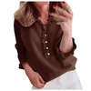 Dames truien dames o-neck lange mouw met lange mouwen losgemaakte vrijeskleurige kleur button down trui ruche brei dame dame herfst pullover top