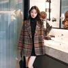 Womens Wool mistura jaqueta de lã Autumn Winter moda Casaco feminino Mid Long Slim Warm Women Women Overs Coat Tops E145 230822