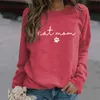 Women's Hoodies Sweatshirts fall fashion cotton Cat mom dog print vintage crewneck loose letter women's longsleeved hoodie 230823