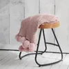 Filtar regina chenille plädkast kast filt rosa elfenben grå pompom stickad gåva sängäcke super mjuk säng soffa mysig chunky stickad