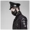 BERETS BLACK LEATHER DAGER OFFICER VISOR CAP ARMY HAT皮質軍事帽子コスプレハロウィーンサイズM L XXL 230822