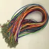 100pcs 16-18 inch mixed color adjustable 1 5mm korea waxed cotton necklace cords with lobster clasp and extension ch245Z