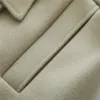 Женская шерстяная смеси Keyanketian длиннослоночные шерсти негабаритный зимний пальто Светло -зеленый с негабаритной с двойной грудью. 230822