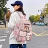 Sacs d'école Kawaii esthétique femmes sac à dos sac pour adolescentes japonais coréen sac à dos étudiant sacs à dos avec accessoire mignon Mochila 230823