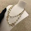 Kolyeler Kazak Zinciri Kolye Kolyeler Lady Women Ccity Marka Mücevher Tasarımcısı Lüks C Sonbahar ve Kış Faul Pearl Longchain 36