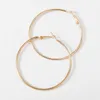Boucles d'oreilles en forme de grand cercle lisse pour femmes, 40-80mm, Aros, boucle ronde Simple, bijoux de mariage, cadeau Cool