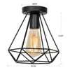 Deckenleuchten Lampe Industriewind Schmiedeeisen schwarzer Retro -Käfig Home Lighting Wohnzimmer Treppe Gang