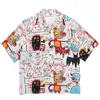 Camisas casuais masculinas Graffiti wacko maria camisa homens homens de boa qualidade Hawaiian Short Hawaii Beach 230823